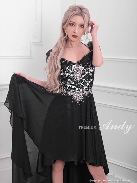 3/26新作!【今だけポイント20倍】[Andy]オフショルパールビジューフィッシュテールAラインロング丈キャバドレス[AN-OK2475]