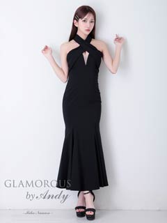 9/26新作![GLAMOROUS by Andy]クロスホルターネックリボンマーメイドロングキャバドレス[GMS-V882]