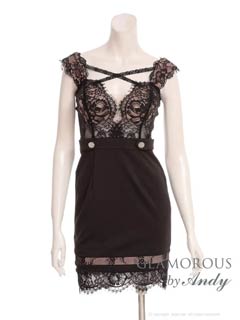 9/24新作![an]ホルターネックファスナーフリルマーメイドミニ丈キャバドレス[AOC-3971]