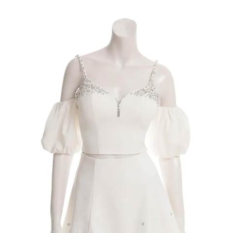 9/29新作!【ポイント20倍】[an]ラインストーンファスナー2wayオフショルAラインセットアップ[AOC-3987](ホワイト-Sサイズ)