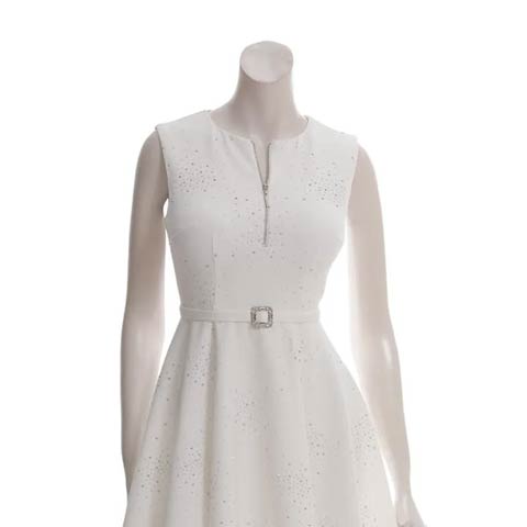 10/31新作!【ポイント20倍】[an]ノースリーブフロントジップビジューベルトフィッシュテールAラインミニ丈キャバドレス[AOC-4002](ホワイト-Sサイズ)