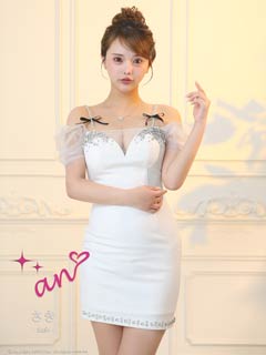 11/21新作!【今だけポイント20倍】[an]オフショルビジューリボンシアー袖タイトミニ丈キャバドレス[AOC-4021]
