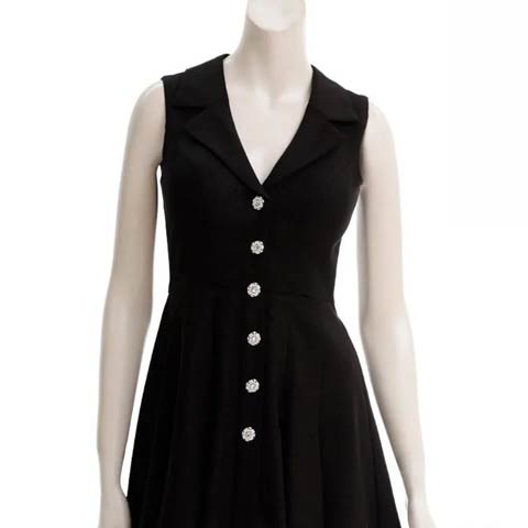 11/28新作!【今だけポイント20倍】[an]テーラードプリーツチュールAラインミニ丈キャバドレス[AOC-4019](ブラック-XSサイズ)