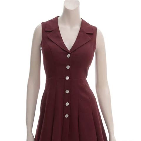 11/28新作!【今だけポイント20倍】[an]テーラードプリーツチュールAラインミニ丈キャバドレス[AOC-4019](ワインレッド-XSサイズ)