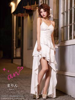 12/10新作!【ポイント20倍】[an]ツイストティアードフィッシュテールロング丈キャバドレス[AOC-4032]