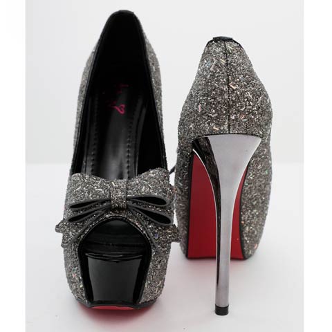 1/22新作!【今だけポイント20倍】[an]グリッタービジューリボンオープントゥキャバヒールパンプス[AOC-SH057](ブラック-Sサイズ)