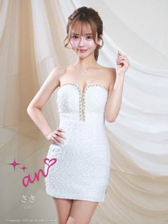 1/27新作!【今だけポイント20倍】[an]フロントジップツイードチェーンベアトップタイトミニ丈キャバドレス[AOC-4000]