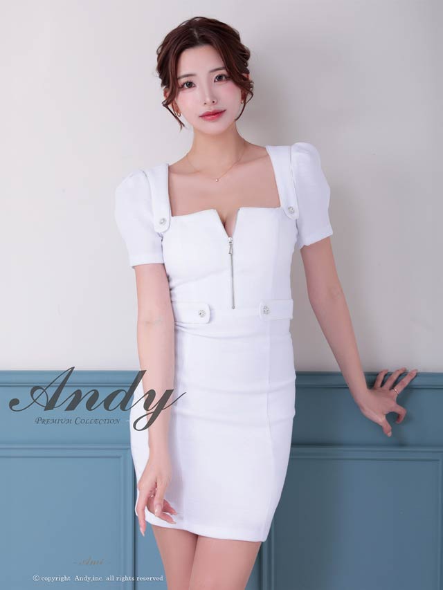1/27新作!【今だけポイント20倍】[Andy]パイピングファスナーバックリボンカットタイトミニ丈キャバドレス[AN-ON2916]