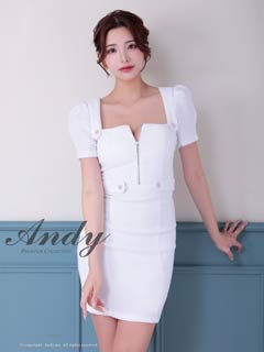 1/27新作!【今だけポイント20倍】[Andy]パイピングファスナーバックリボンカットタイトミニ丈キャバドレス[AN-ON2916]