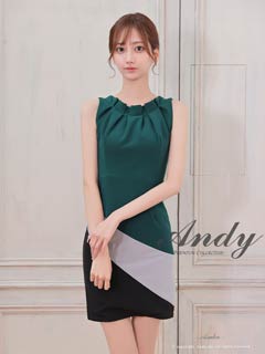 3/26新作!【今だけポイント20倍】[Andy]アシンメトリーカラーブロックタイトミニ丈キャバドレス[AN-ON2877]
