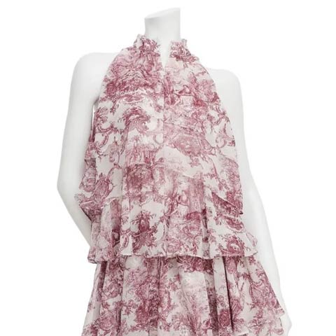 4/2新作!【ポイント20倍】[Andy]トワルドジュイアメスリティアードフリルAラインミニ丈セットアップ[AN-ON3068](レッド-XSサイズ)