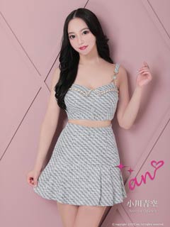 4/9新作!【今だけポイント20倍】[an]キャミソールツイードビジューボタンプリーツAラインミニ丈セットアップ[AOC-3474]