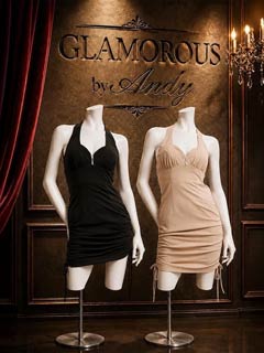 6/4新作!【ポイント20倍】[GLAMOROUS by Andy]ホルターネックビジューチェーンフロントジップタイトミニ丈キャバドレス[GMS-V901]