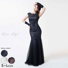[Luxe Style]スパンコールx刺繍マーメイドロングドレス[51703]