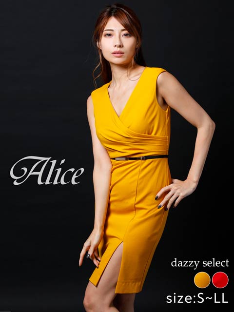 [Alice]ビビットワンカラータイトミニ丈キャバドレス[52221]