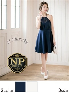 [SM～MLサイズ]シアーネックAラインミニドレス[3サイズ展開]
