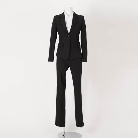 [3点SET][S～4Lサイズ]リクルートジャケットパンツスーツ[6サイズ展開(ブラック-Sサイズ)