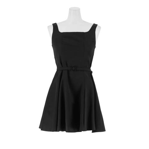 10/20新作!【2980円!安い】美デコルテスクエアネックワンカラーノースリーブワンピース[SML/3サイズ展開][カジュアル/dazzy closet]*(ブラック-Sサイズ)
