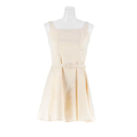 10/20新作!【2980円!安い】美デコルテスクエアネックワンカラーノースリーブワンピース[SML/3サイズ展開][カジュアル/dazzy closet]*(ベージュ-Sサイズ)