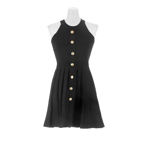 3/30新作!お尻カバー×高級感♪ゴールドボタンが映えるアメスリビジューニットワンピース[カジュアル/dazzy closet](ブラック-フリーサイズ)