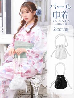 5/28新作![単品]パールシアーリボン巾着バッグ【2025年新作/YUKATA by dazzy】