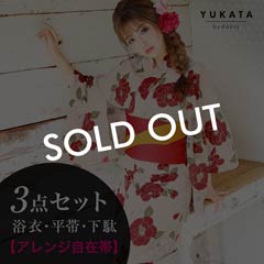 3点SET]レトロ椿柄浴衣【2019年新作/YUKATA by dazzy】の通販は