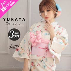 3点SET] 淡色に姫小花浴衣 【2020年新作/YUKATA by dazzy】の通販は