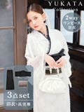 [ワンピース浴衣]花柄総レース浴衣[4点SET]