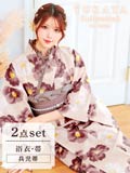 5/14再販![2点SET]フェミニン椿柄浴衣【YUKATA by dazzy 2025】