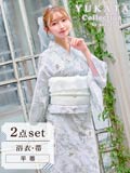 [2点SET]パステル線画アネモネ柄浴衣【YUKATA by dazzy 2026】