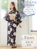 [2点SET]濃紺クリスマスローズ柄浴衣【YUKATA by dazzy 2026】[セパレート浴衣]