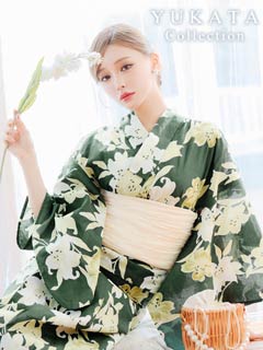 4/23新作![2点SET]緑地×ユリ柄浴衣【2026年新作/YUKATA by dazzy】