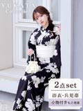 [2点SET]濃紺×ポピー柄浴衣【2026年新作/YUKATA by dazzy】