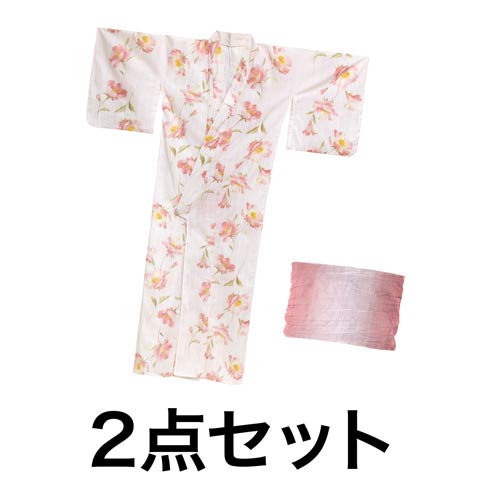 6/18新作!桃色×月見草柄浴衣【2026年新作/YUKATA by dazzy】(ピンク-フリーサイズ)