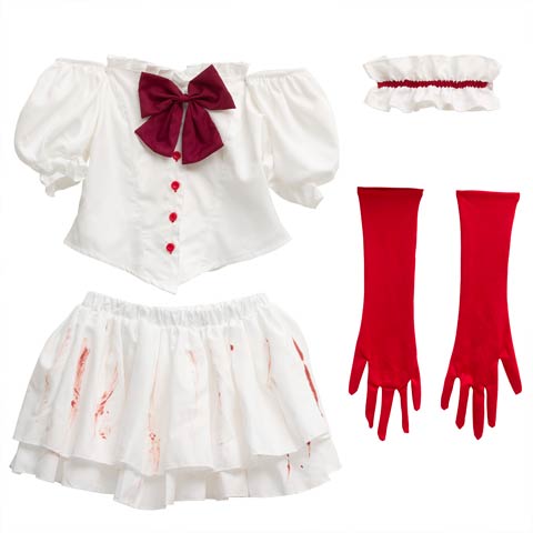 [5点SET]キュート魔法少女コスチューム【2025ハロウィン/コスプレ】(ホワイト-Sサイズ)