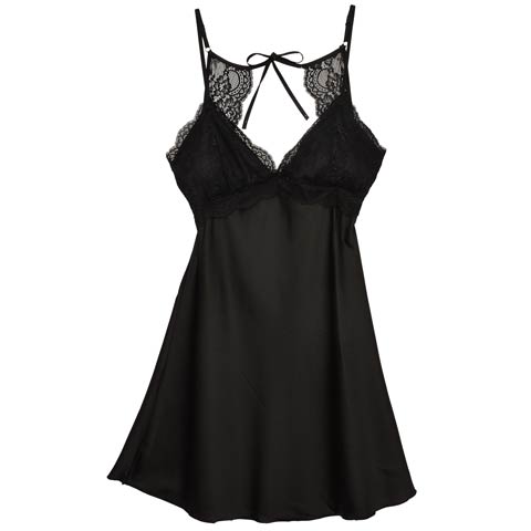 [CARRIEFRANCA]バックカットレーシィベビードール(ブラック-フリー)