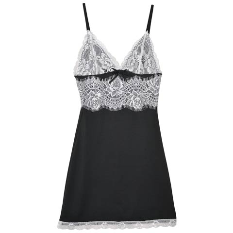 [CARRIEFRANCA]モノトーンゴシックレースベビードール(ブラック-フリー)