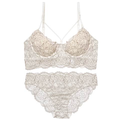 [CARRIEFRANCA]ロマネスレースコードブラセット(ホワイト-S)