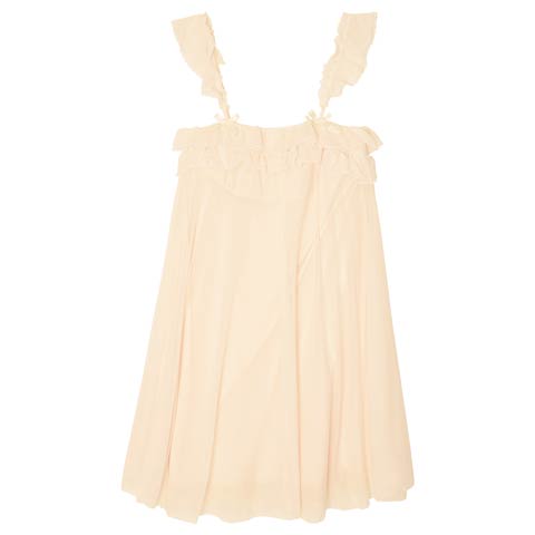 [CARRIEFRANCA]ガーリーフリルシフォンベビードール(ホワイト-フリー)