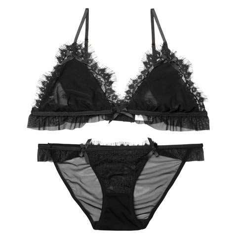 [CARRIEFRANCA]アイラッシュフリルブラセット[推し](ブラック-S)