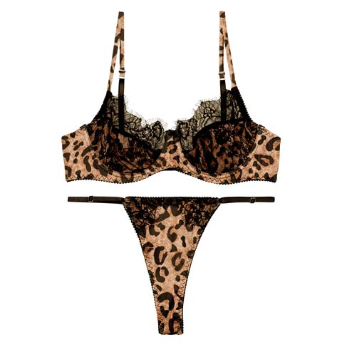 11/8再販!【CARRIEFRANCA】センシュアルレオパードブラセット[推し](ブラック-S)