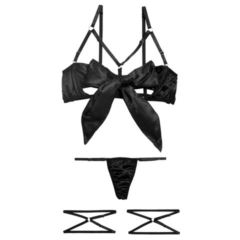 8/11新作![CARRIEFRANCA]フォクシーリボンコードブラセット[推し](ブラック-フリー)