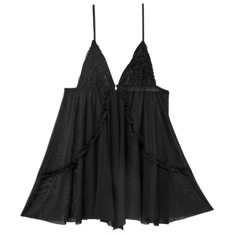 9/24新作![CARRIEFRANCA]フリルギャザーチュールベビードール(ブラック-フリー)