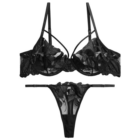 10/17新作!【Tバック】[CARRIEFRANCA]ミステリアスリリーブラセット[推し](ブラック-S)