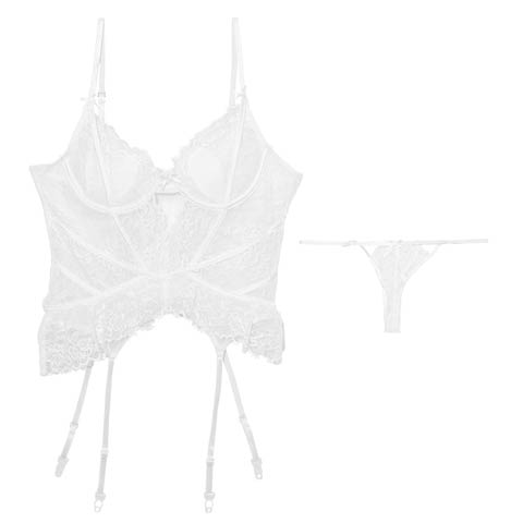 3/9新作![CARRIEFRANCA]ドレッシーレースビスチェブラセット[推し](ホワイト-フリー)