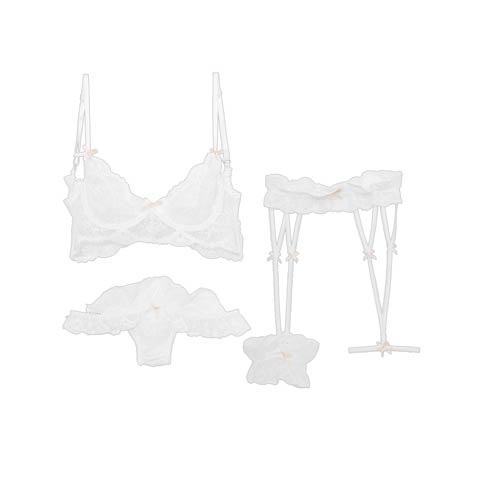 2/23新作![CARRIEFRANCA]ロマンティックスカラップブラセット［大人気］(ホワイト-フリー)