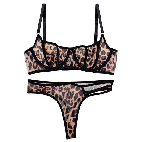 2/2新作![CARRIEFRANCA]モードレオパードブラセット[推し](ブラウン-S)