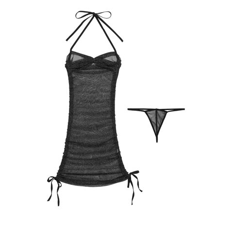 2/27新作![CARRIEFRANCA]スパークルシアーベビードール(ブラック-フリー)