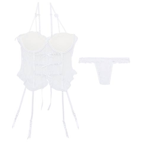 3/16新作![CARRIEFRANCA]グラマラスシアーヌーディビスチェブラセット[推し](ホワイト-フリー)