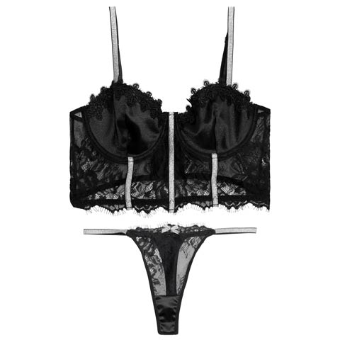 2/11新作![CARRIEFRANCA]シャドウレースビスチェブラセット[推し](ブラック-S)